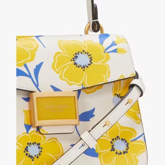 NWT kate spade Katy Sunshine Floral Textured Leather Top Handle Bag with Dustbag - Picture 5 of 15